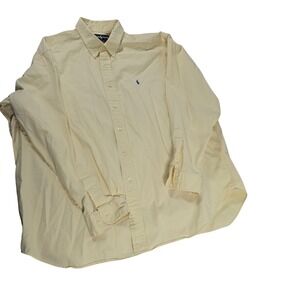 Polo Ralph Lauren Blaire Mens XXL Yellow Cotton Button Down Shirt Long Sleeve